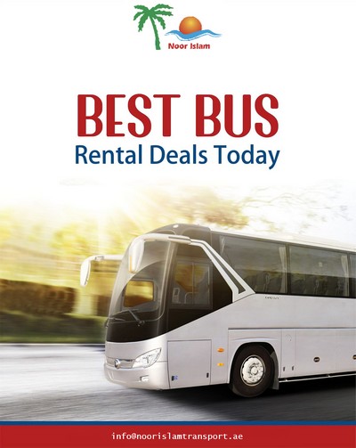 bus rental service offer poster